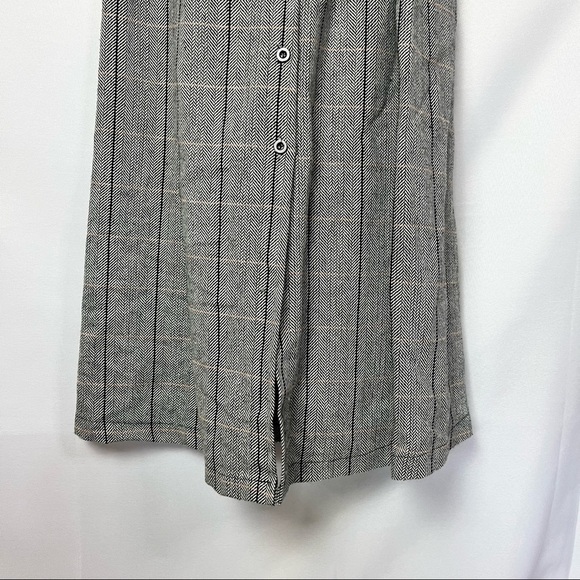 Boutique Gray Tweed Retro Button Down Midi Dress S - Picture 4 of 5